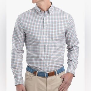 Johnnie-O Men's Curtis (JMWL4870) - Light Gray / Red / Blue Check Button Down
